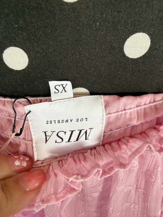 MISA Los Angeles Blush Pink Off Shoulder Tiered Maxi Dress Romantic Resort Boho - Picture 7 of 9